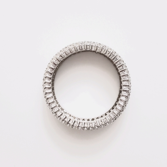 925 Sterling Silver Diamond Eternity Ring - Picture 15 of 16